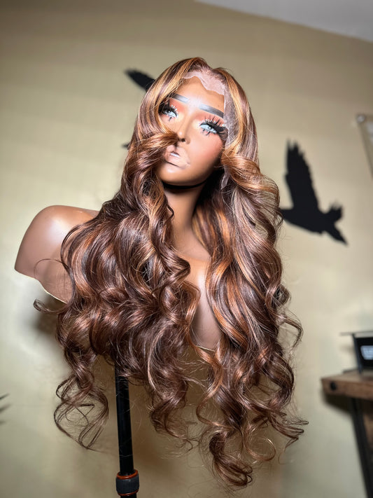 Brown Highlighted Wig