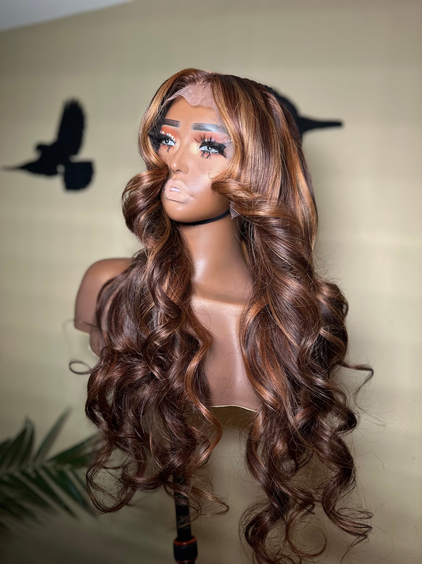 Brown Highlighted Wig