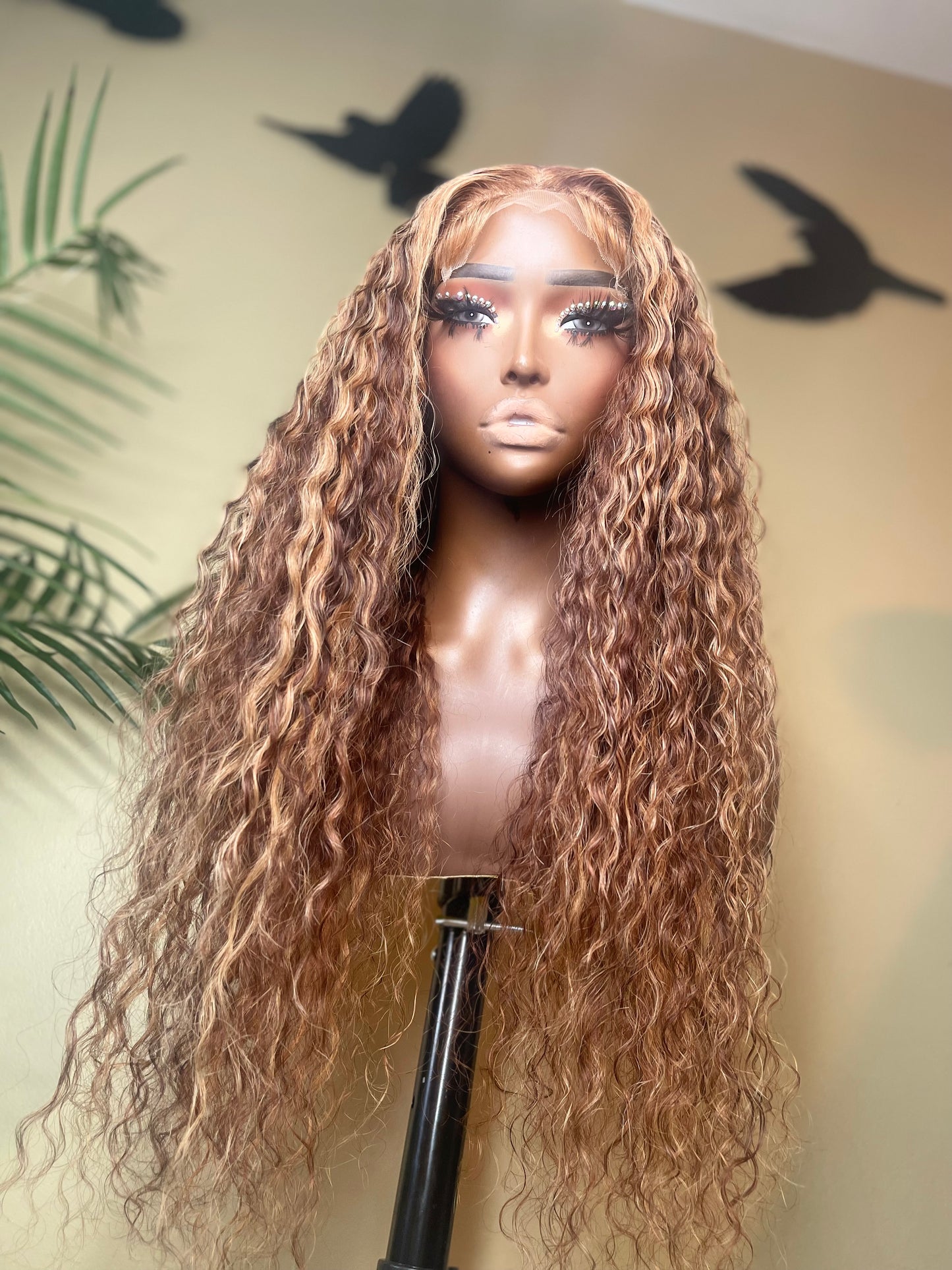 Curly Brown Highlighted Wig