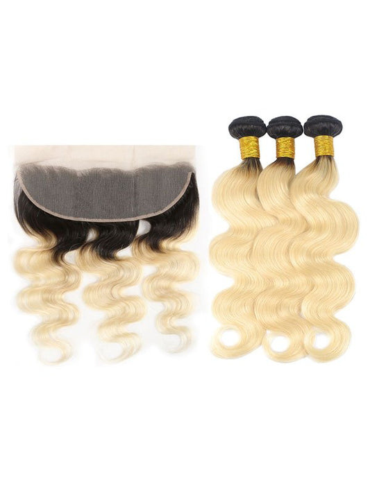 2-Tone 1b/613 Blonde Body Wave Bundles+Frontal Deals