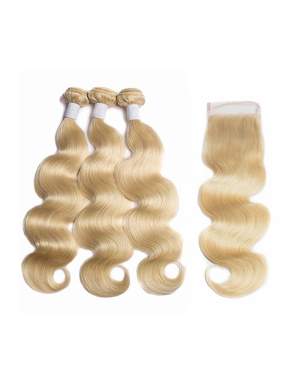 Russian Blonde Body Wave Bundles+Closure