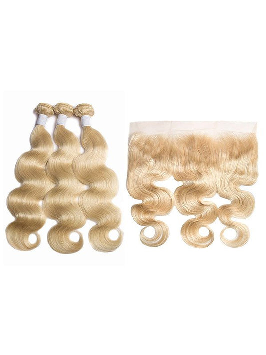 Russian Blonde Body Wave Bundles+Frontal